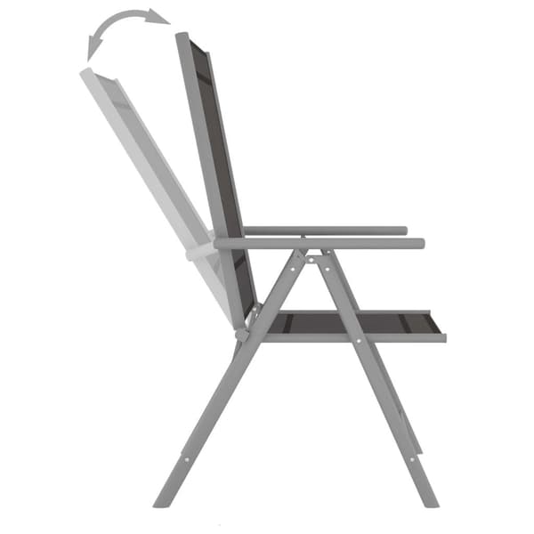 vidaXL foldbare havestole 4 stk. textilene sort