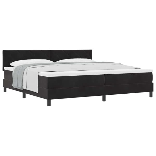 vidaXL Box spring seng med madras Sort 200 x 200 cm Fløjl