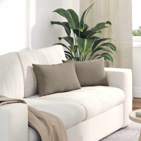 vidaXL Sofapuder 2 pcs Gråbrun 50 x 30 cm Stof