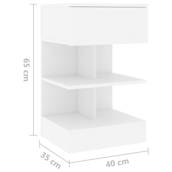 vidaXL sengeskabe 2 stk. 40x35x65 cm spånplade hvid