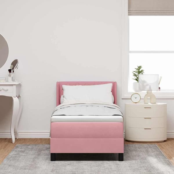 vidaXL Box spring seng med madras Lyserød 200 x 80 cm Polyester