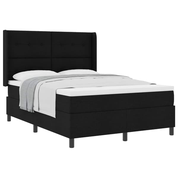 vidaXL Box spring seng med madras Sort 200 x 140 cm Stof