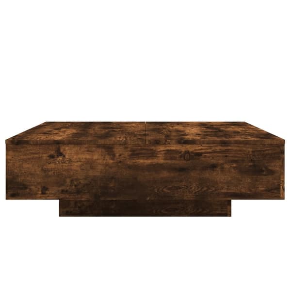 vidaXL sofabord med LED-lys 100x100x31 cm røget egetræsfarve