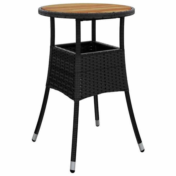 vidaXL Have Spisebordssæt 5 pcs Sort polyrattan