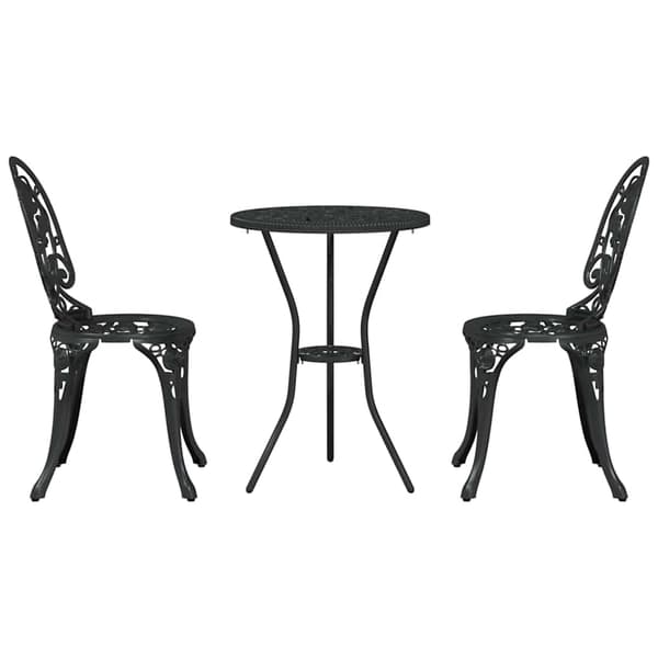 vidaXL Have Bistro Sæt 3 pcs Sort Aluminium