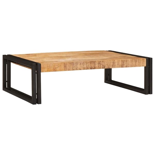 vidaXL Badeværelseshylde Brun 80 x 50 x 23 cm Solid Ru raw mango træ