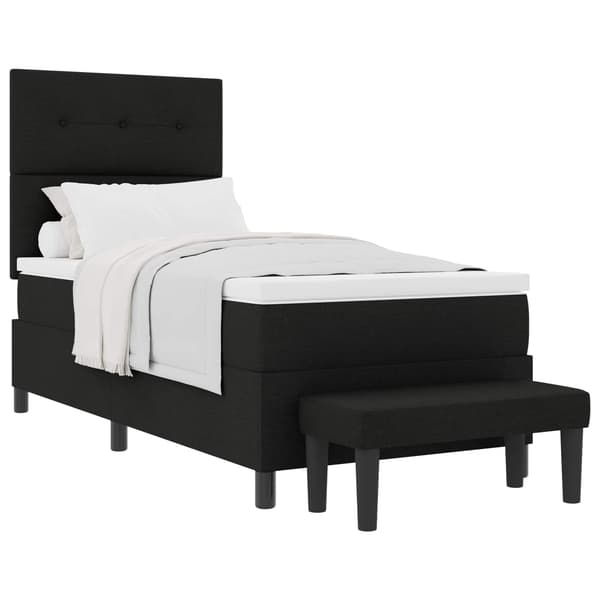 vidaXL Box spring seng med madras Sort 100 x 200 cm Stof