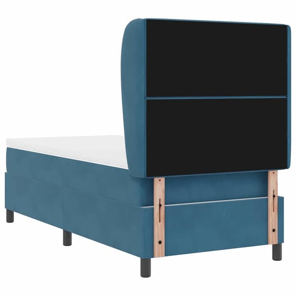 vidaXL Box spring seng med madras Mørk blå 190 x 90 cm Polyester