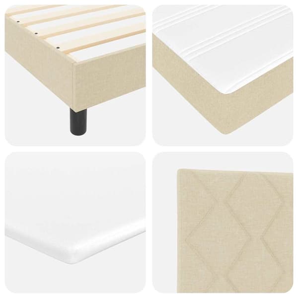 vidaXL Box spring seng med madras Creme 200 x 90 cm Polyester