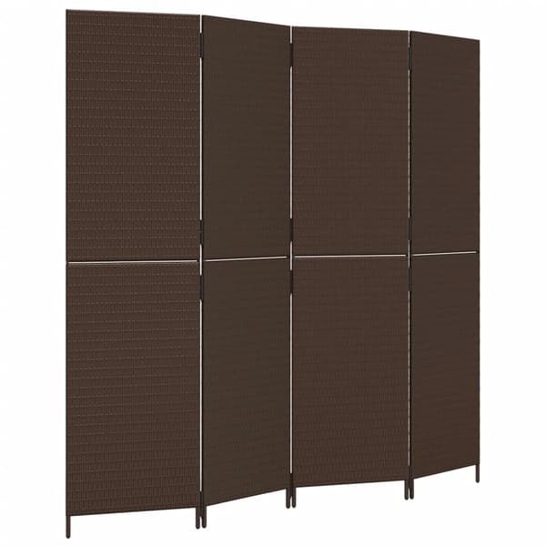 vidaXL rumdeler 4 paneler polyrattan brun