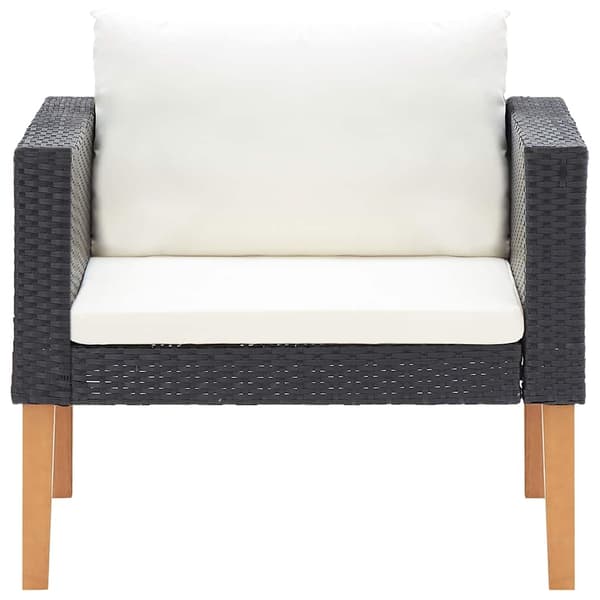 vidaXL 1-personssofa med hynder polyrattan sort
