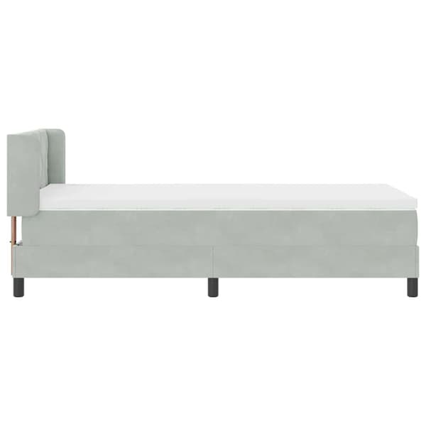 vidaXL Box spring seng med madras Lysegrå 190 x 90 cm Polyester