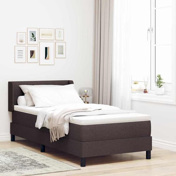 vidaXL Box spring seng med madras Mørk Brun 190 x 90 cm Polyester