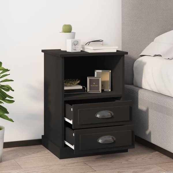 vidaXL sengeborde 2 stk. 43x36x60 cm sort