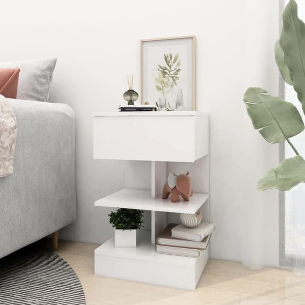 vidaXL sengeskabe 2 stk. 40x35x65 cm spånplade hvid