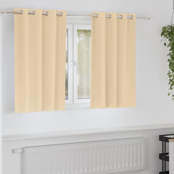 vidaXL Gardiner med gardiner 2 pcs Creme Polyester