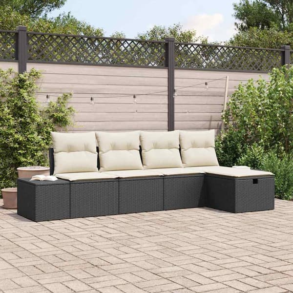 vidaXL Sofa Sæt med pude 5 pcs polyrattan