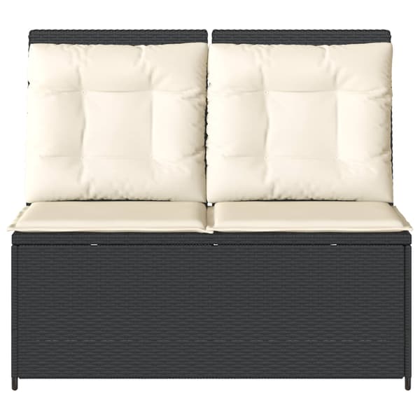 vidaXL Havebænk Sort polyrattan