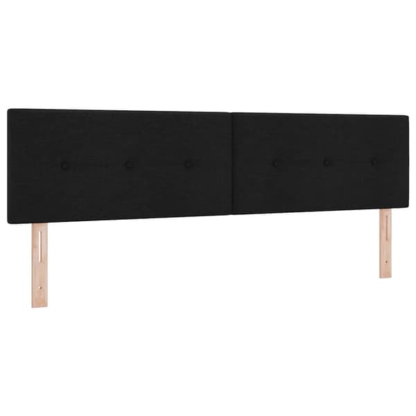vidaXL LED sengegavl med knapper sort 90 cm stof