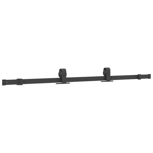 vidaXL Skydedør med monteringstilbehør sort 76x205 cm ESG-glas