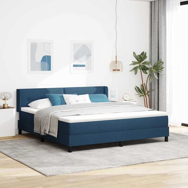 vidaXL Box spring seng med madras Blå 200 x 180 cm Polyester
