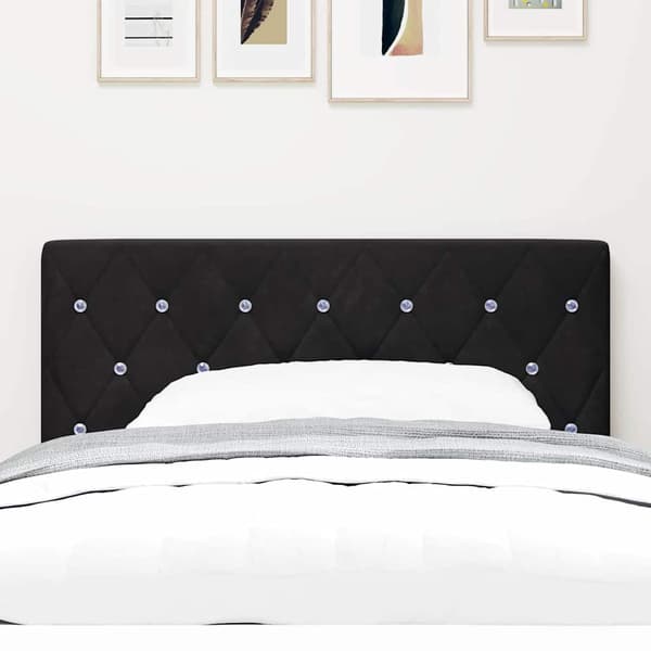 vidaXL LED sengegavl med LED -strimmellys Sort 90 cm Polyester