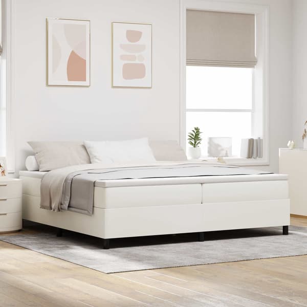 vidaXL Platform sengestel Creme 200 x 200 cm Velourstof