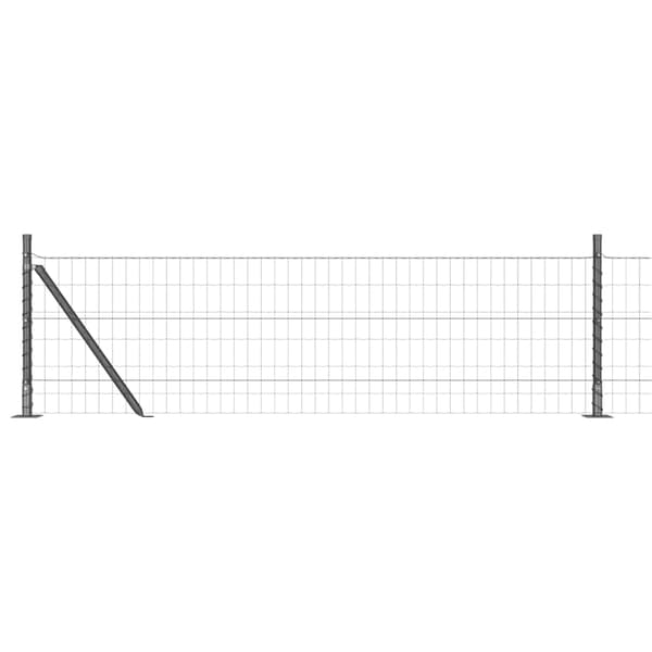 vidaXL Hegn med stolper Grå 0.4 x 10 m Stål