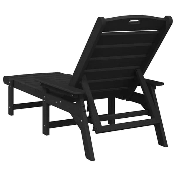 vidaXL Solstol 2 pcs Sort 195,5 x 53 x 98,5 cm Polyethylen