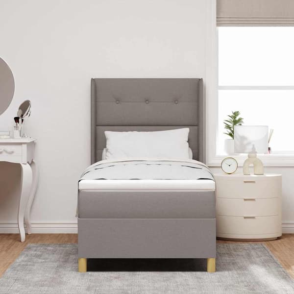 vidaXL Box spring seng med madras Gråbrun 80 x 200 cm Stof