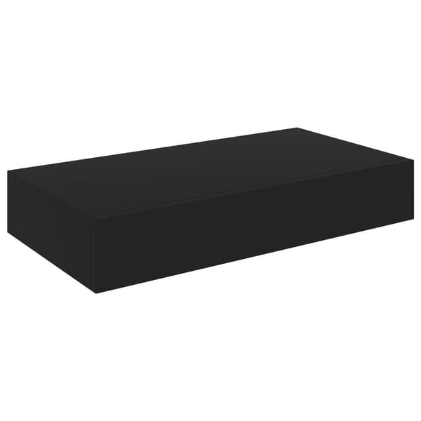 vidaXL væghylde med skuffe 48x25x8 cm sort