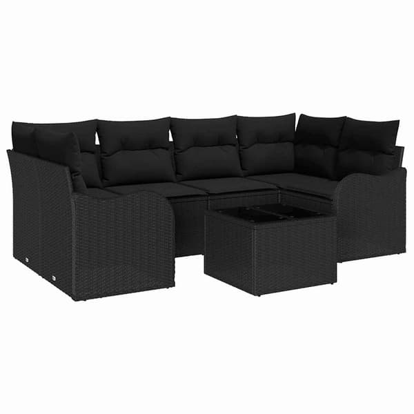 vidaXL Havesofa Sæt Sort 55 x 55 x 37 cm polyrattan