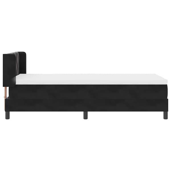 vidaXL Box spring seng med madras Sort 190 x 90 cm Polyester