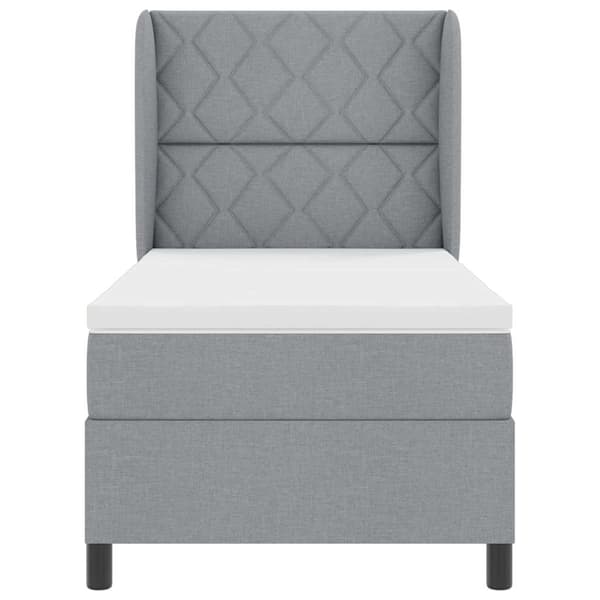 vidaXL Box spring seng med madras Lysegrå 100 x 200 cm Stof