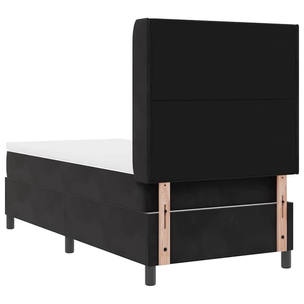 vidaXL Box spring seng med madras Sort 90 x 200 cm Fløjl