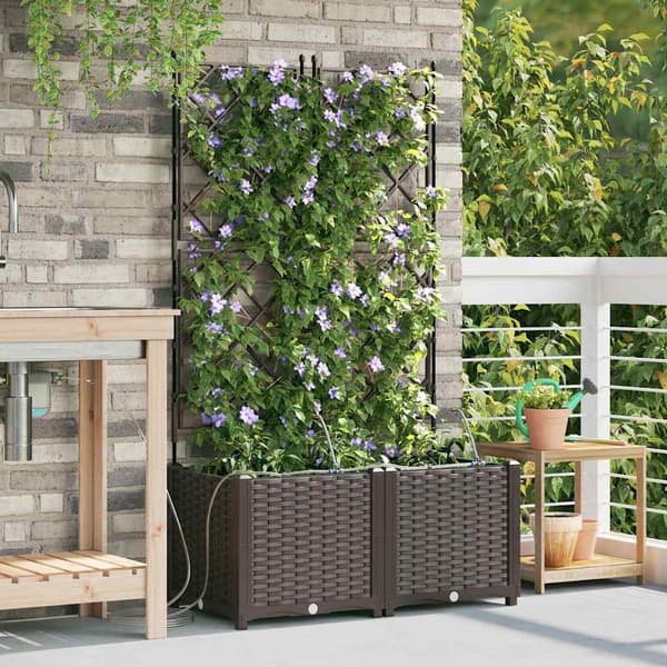 vidaXL Have Blomsterkrukke 2 pcs Brun Stål