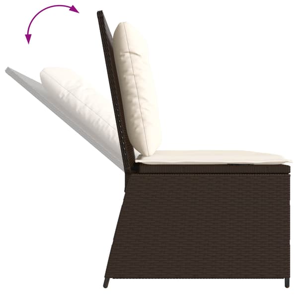 vidaXL Havebænk Brun polyrattan