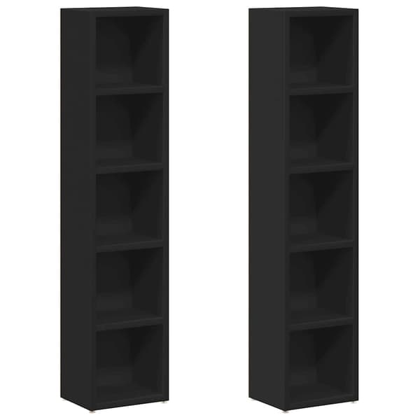 vidaXL CD-reoler 2 stk. 21x16x93,5 cm spånplade sort