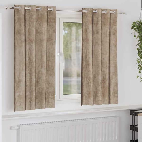 vidaXL Samettiverhot verhoilla 2 pcs Samppanja 175 x 140 cm Sametti