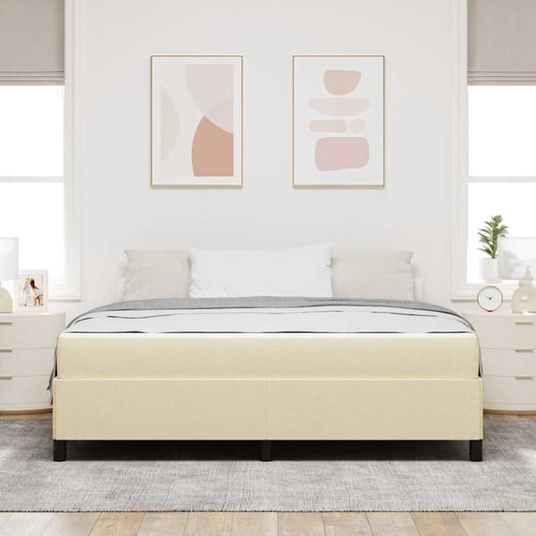 vidaXL Box spring seng Creme 180 x 200 cm Stof