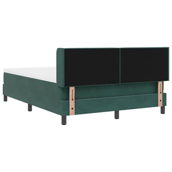 vidaXL Box spring seng med madras Mørkegrøn 190 x 140 cm Polyester
