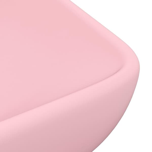 vidaXL luksuriøs håndvask 71x38 cm rektangulær keramik mat lyserød
