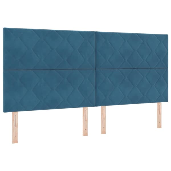 vidaXL Seng Blå 200x200 cm Fløjl