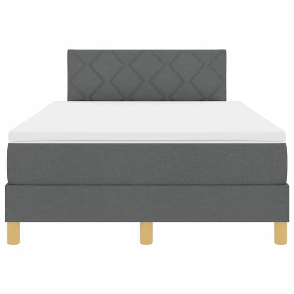 vidaXL LED Box Spring Bed med madras Mørkegrå 120 x 200 cm Stof