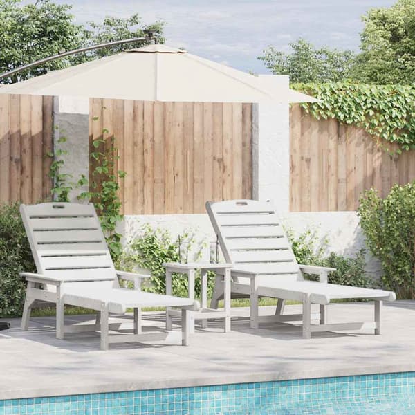vidaXL Solstol 3 pcs Hvid Polyethylen