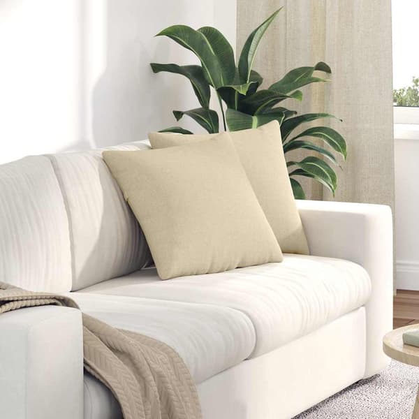 vidaXL Sofapuder 2 pcs Creme 45 x 45 cm Stof