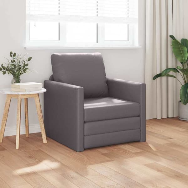 vidaXL Sovesofa 60cm Grå Kunstlæder