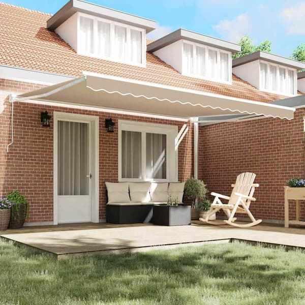 vidaXL Aurinkovarjo Beige 4,5 × 3 m Polyesteri ja metalli