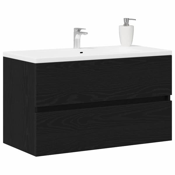 vidaXL underskab 80x38,5x45 cm konstrueret træ sort egetræ