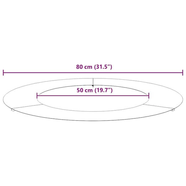 vidaXL Flade Træ Ringene 5 pcs Sort Ø50 / 80 cm Stål